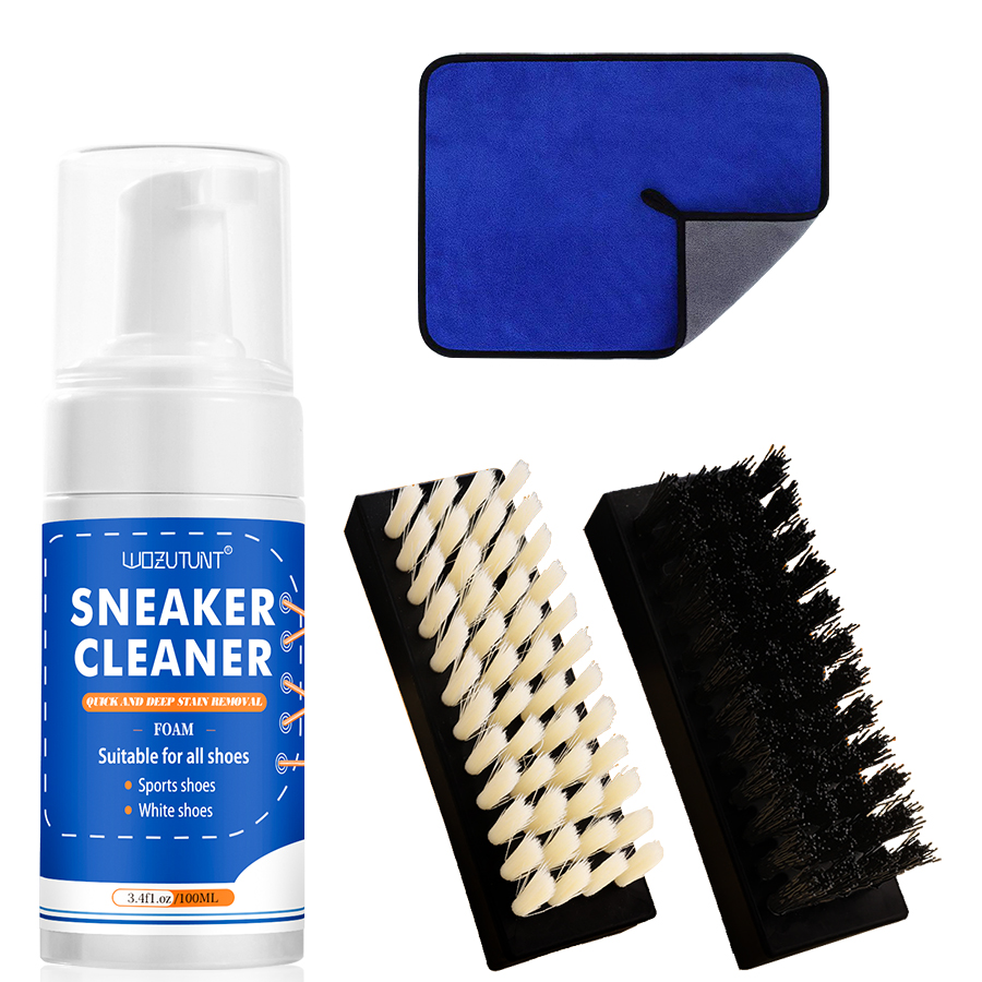 Sneaker Care Kit - ชุดทําความสะอาดรองเท้าสีขาวสําหรับรองเท้าผ้าใบผ้าใบ Nubuck Suede Decontamination รองเท้าผ้าใบโฟมทําความสะอาดพร้อมแปรง 2