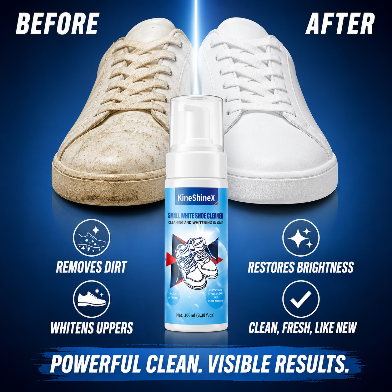 Sneaker Care Kit - ชุดทำความสะอาดรองเท้า Gihen โฟมทำความสะอาดรองเท้าแบบไม่ใช้น้ำ พร้อมแปรงทำความสะอาดรองเท้าและผ้าเช็ดรองเท้า สำหรับดูแลรองเท้าผ้าใบ เหมาะสำหรับรองเท้าทุกประเภท